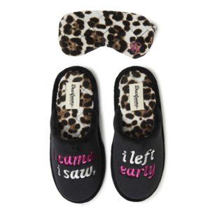 DEARFOAMS Leopard Slippers & Mask Set M 7/8 NWT